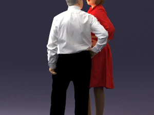000513 Older Couple Standing Together Realistic Male and Female Characters 3D Model