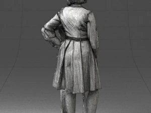 000513 Older Couple Standing Together Realistic Male and Female Characters 3D Model
