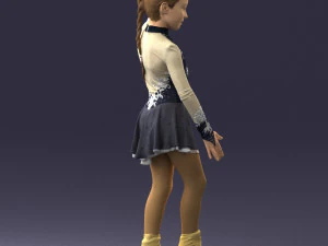 000492 Young Figure Skater Girl Realistic Child Character 3D Model