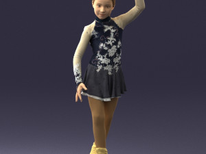 ice skating girl 0158 Model 3D