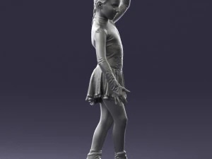 000492 Young Figure Skater Girl Realistic Child Character 3D Model