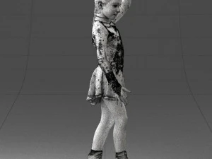 000492 Young Figure Skater Girl Realistic Child Character 3D Model