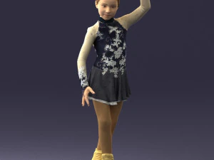 000492 Young Figure Skater Girl Realistic Child Character 3d print ready 3D Print Model