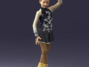 000492 Young Figure Skater Girl Realistic Child Character 3d print ready 3D Print Model