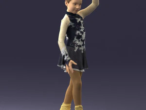 000492 Young Figure Skater Girl Realistic Child Character 3d print ready 3D Print Model