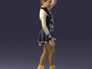 000492 Young Figure Skater Girl Realistic Child Character 3d print ready 3D Print Model