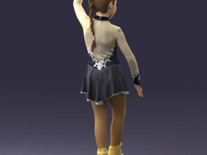 000492 Young Figure Skater Girl Realistic Child Character 3d print ready 3D Print Model
