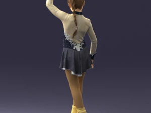 000492 Young Figure Skater Girl Realistic Child Character 3d print ready 3D Print Model