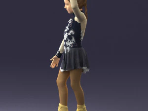 000492 Young Figure Skater Girl Realistic Child Character 3d print ready 3D Print Model