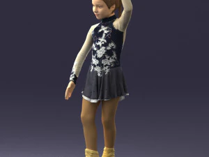 000492 Young Figure Skater Girl Realistic Child Character 3d print ready 3D Print Model