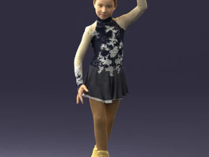 000492 Young Figure Skater Girl Realistic Child Character 3d print ready 3D Print Model