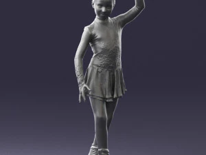 000492 Young Figure Skater Girl Realistic Child Character 3d print ready 3D Print Model