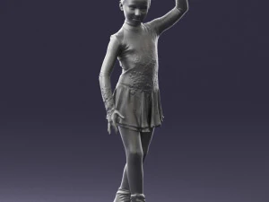 000492 Young Figure Skater Girl Realistic Child Character 3d print ready 3D Print Model