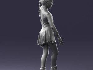 000492 Young Figure Skater Girl Realistic Child Character 3d print ready 3D Print Model
