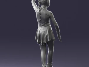 000492 Young Figure Skater Girl Realistic Child Character 3d print ready 3D Print Model