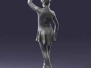 000492 Young Figure Skater Girl Realistic Child Character 3d print ready 3D Print Model