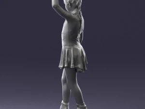 000492 Young Figure Skater Girl Realistic Child Character 3d print ready 3D Print Model
