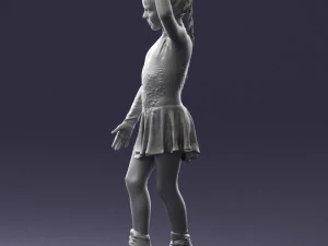 000492 Young Figure Skater Girl Realistic Child Character 3d print ready 3D Print Model