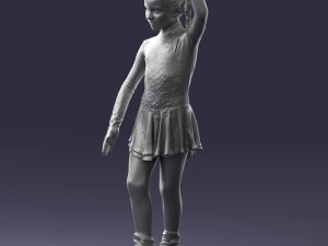 000492 Young Figure Skater Girl Realistic Child Character 3d print ready 3D Print Model