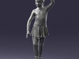 000492 Young Figure Skater Girl Realistic Child Character 3d print ready 3D Print Model