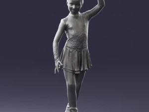000492 Young Figure Skater Girl Realistic Child Character 3d print ready 3D Print Model
