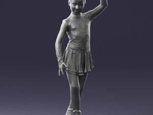 000492 Young Figure Skater Girl Realistic Child Character 3d print ready 3D Print Model