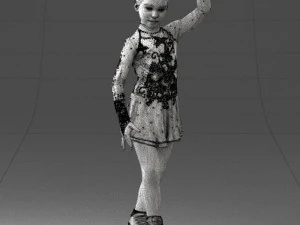 000492 Young Figure Skater Girl Realistic Child Character 3d print ready 3D Print Model