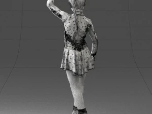 000492 Young Figure Skater Girl Realistic Child Character 3d print ready 3D Print Model