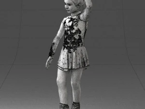 000492 Young Figure Skater Girl Realistic Child Character 3d print ready 3D Print Model