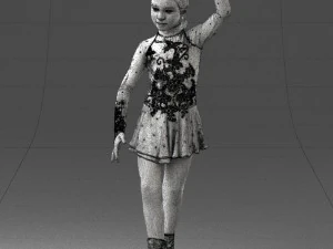000492 Young Figure Skater Girl Realistic Child Character 3d print ready 3D Print Model