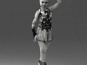 000492 Young Figure Skater Girl Realistic Child Character 3d print ready 3D Print Model