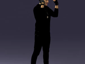 000533 Dynamic Man Pointing Up with Both Hands Expressive Male Character 3D Model