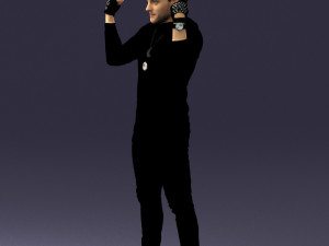 man in black clothes 0197 3D Модель