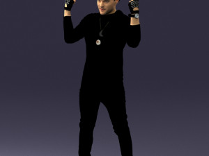 man in black clothes 0197 3D Модель