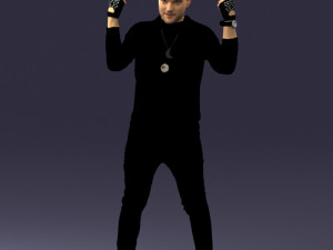 man in black clothes 0197 3D Модель