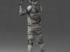 000533 Dynamic Man Pointing Up with Both Hands Expressive Male Character 3D Model
