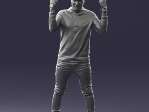 man in black clothes 0197 3d print ready 3D 프린트 모델