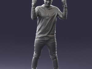 man in black clothes 0197 3d print ready 3D 프린트 모델