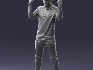 man in black clothes 0197 3d print ready 3D 프린트 모델