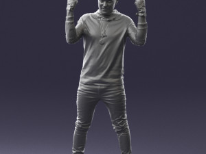 man in black clothes 0197 3d print ready 3D 프린트 모델