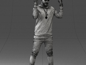 man in black clothes 0197 3d print ready 3D 프린트 모델