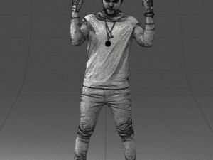 man in black clothes 0197 3d print ready 3D 프린트 모델