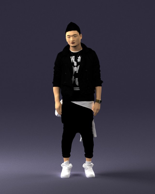 man n black dress 0205 3D Model .c4d .max .obj .3ds .fbx .stl .blend 