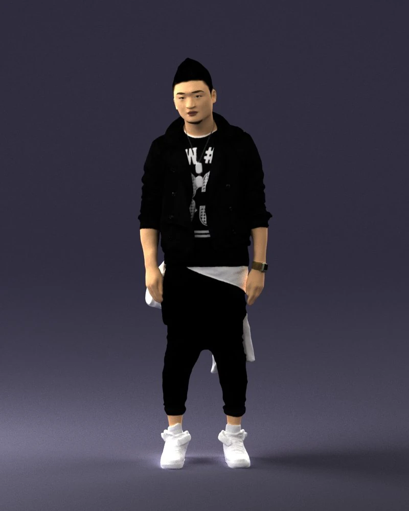 000541 Urban Streetwear Man Modern Casual Male Character 3D Model .c4d .max .obj .3ds .fbx .stl .blend 