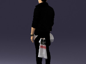 man n black dress 0205 3D Model