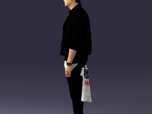 man n black dress 0205 3D Model