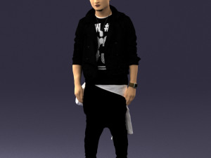 man n black dress 0205 3D Model