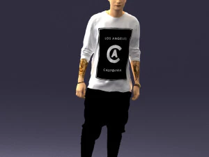 000542 Young Street Style Man with Tattoos Urban Male Character 3D Model