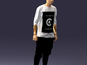 000542 Young Street Style Man with Tattoos Urban Male Character 3D Model