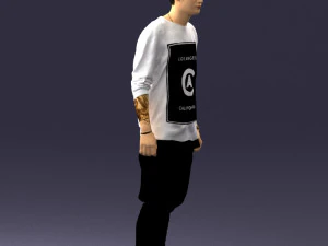 000542 Young Street Style Man with Tattoos Urban Male Character 3D Model